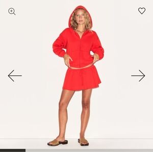 Skims Cotton Fleece Mini Skirt Ruby